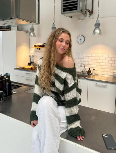 Gestreifter Strickpullover | Lässig und Stilvoll | Oversize-Look