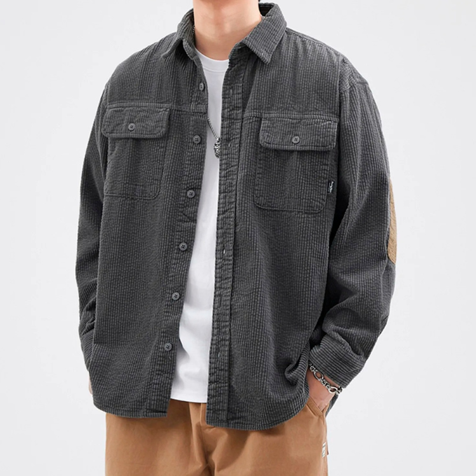 Augusto -  Herrenhemd Langarm aus Kordstoff – Bequeme Hemden für Herren, Ideal für Jede Gelegenheit