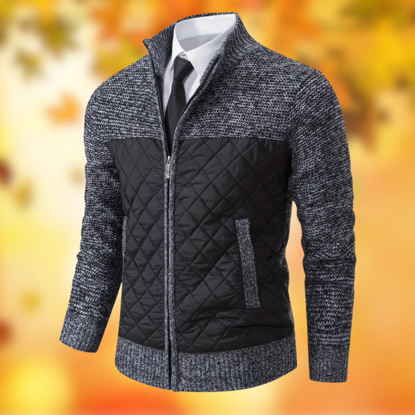 Steppjacke mit Strickärmeln | Kombinierter Stil | Herrenmode
