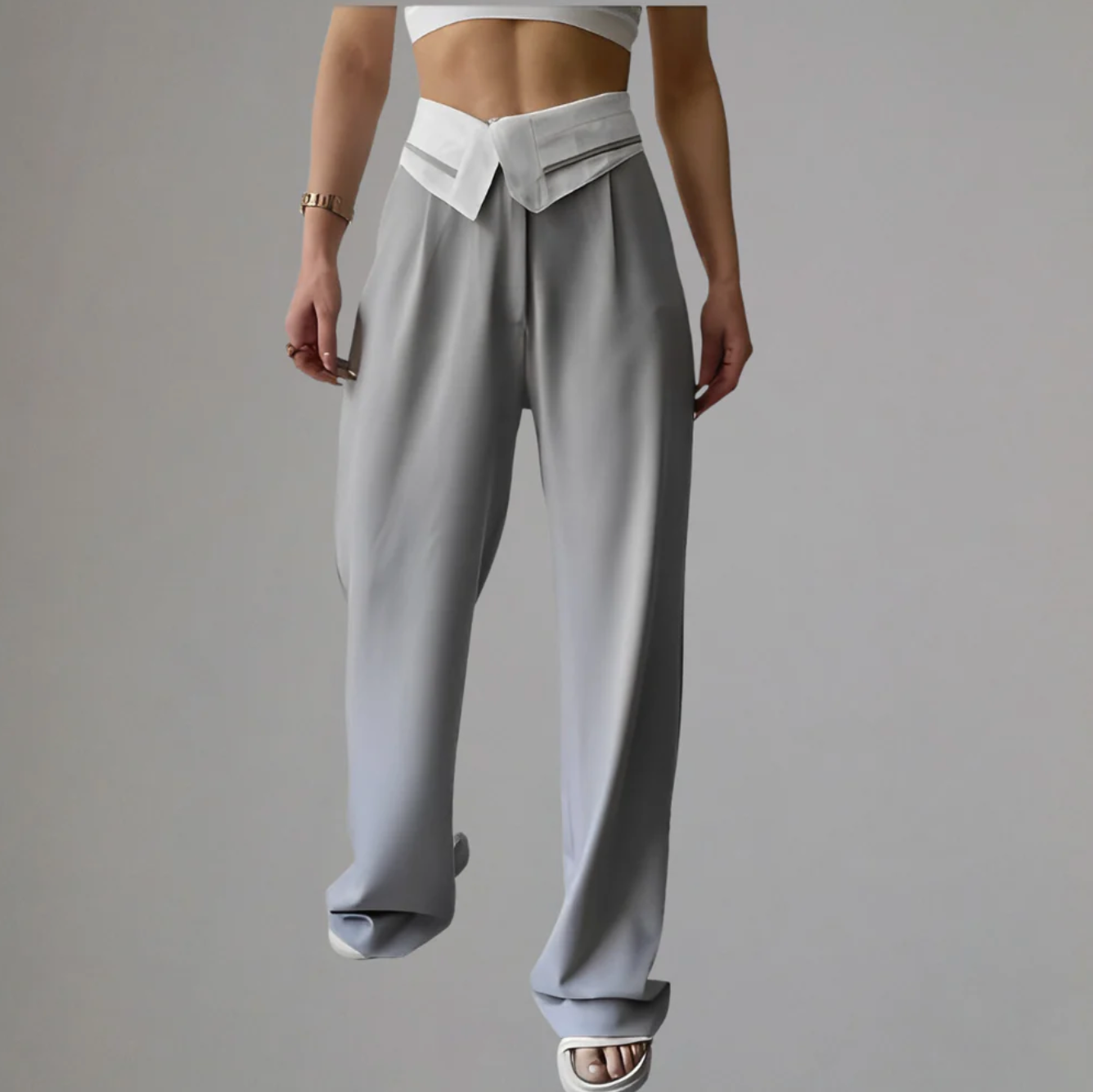 Morgessa – Elegante Hose mit weitem Bein und hoher Taille