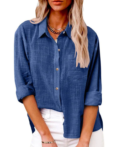 Emma | Langärmelige Taschenbluse
