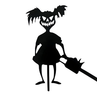 SpookyCharm Personalisierbares Halloween‑Gartenschild mit Figuren – Dekoration für Außenbereiche