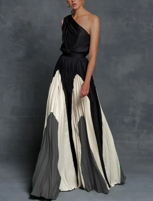 Delaide - One-Shoulder Maxikleider
