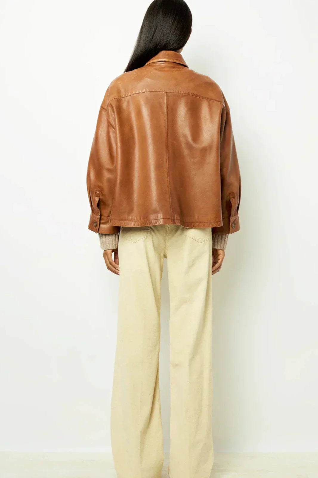Oversized-Lederjacke | Klassischer Schnitt | Zeitlose Stil