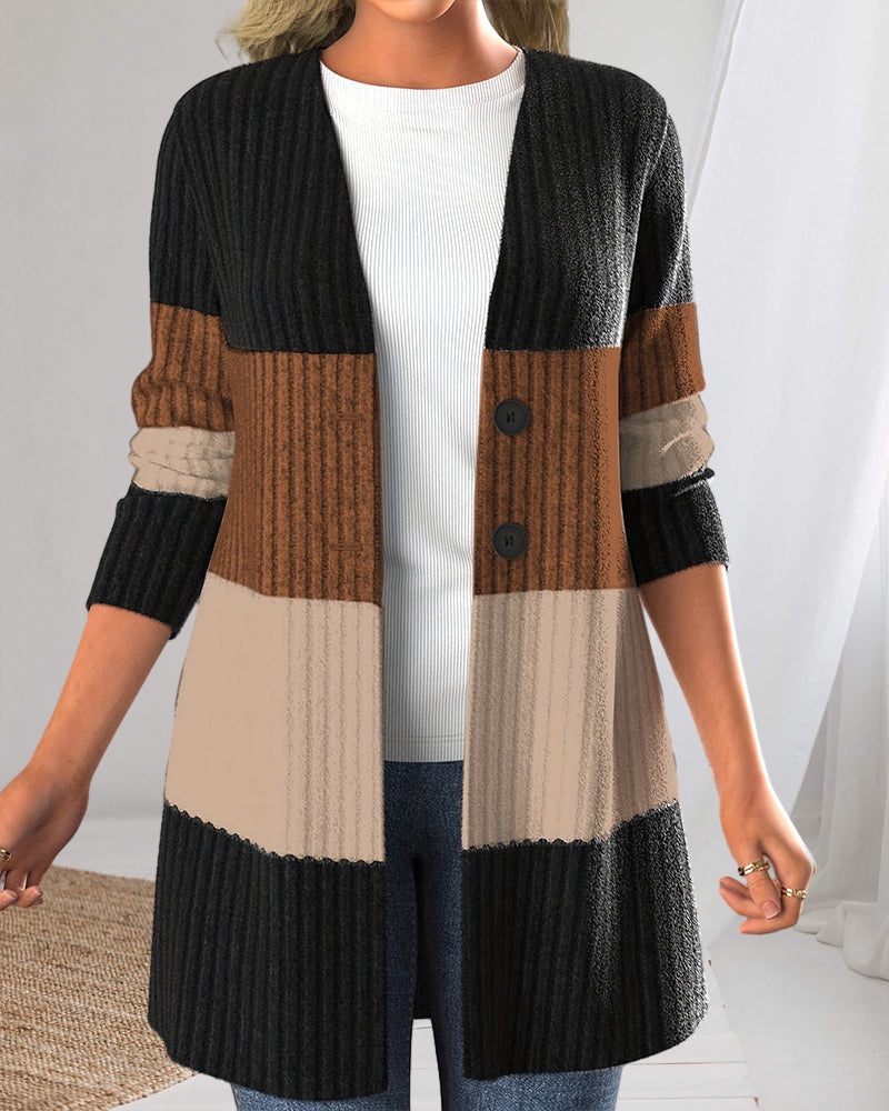 Avelena | Entspannte Jacke mit Farbblöcken