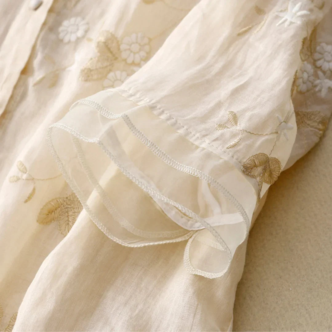 Camille | Elegante Bluse aus bestickter Baumwolle