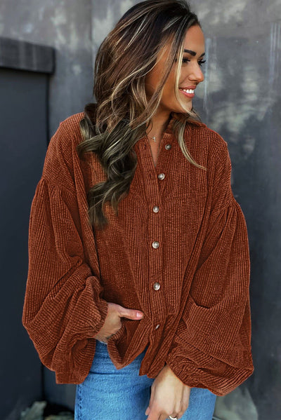 Oversized Bluse aus Cord | Lässiger Komfort | Boho-Stil