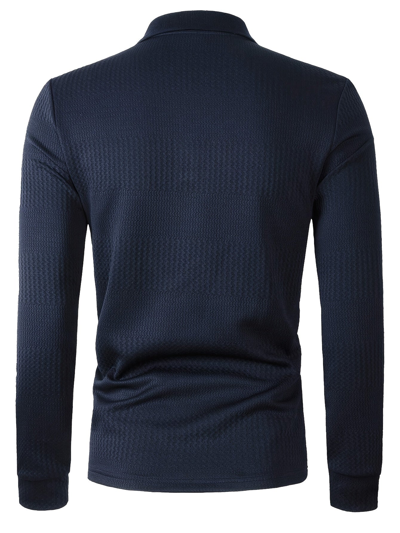 Herren Strukturiertes Langarm-Poloshirt | Slim Fit & Vielseitig | Smarter Look