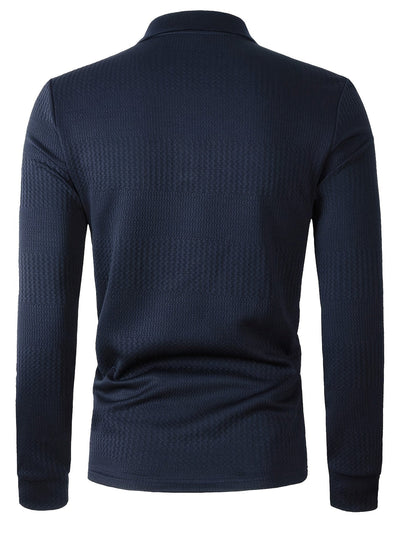 Herren Strukturiertes Langarm-Poloshirt | Slim Fit & Vielseitig | Smarter Look