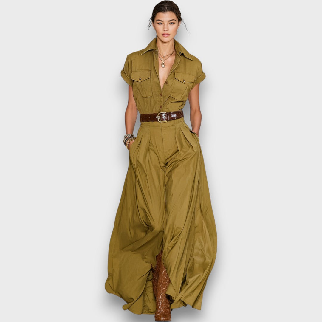 Arvella – Maxi-Hemdkleid aus Baumwoll-Mix