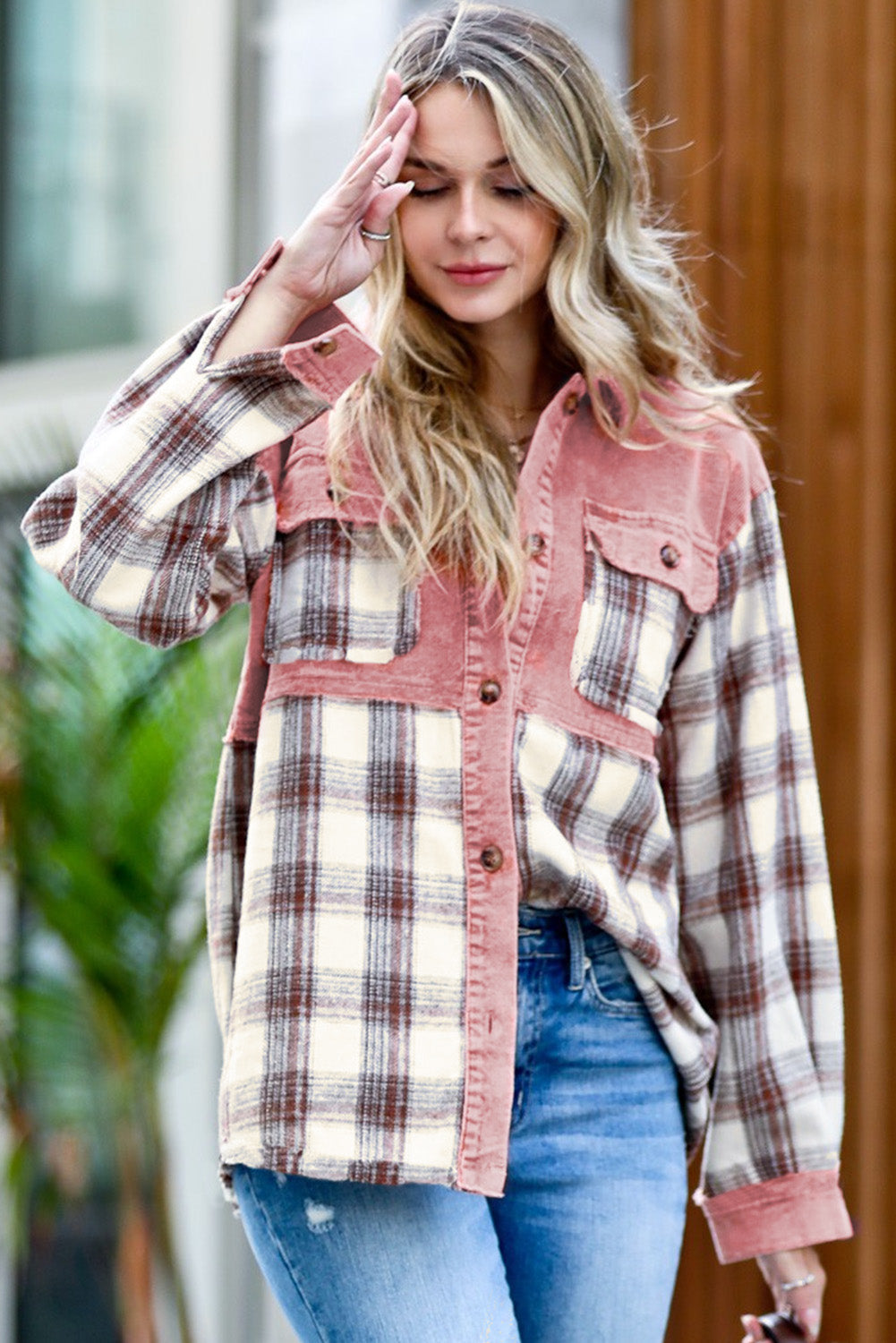Cord-Hemdjacke mit Karomuster | Weicher Komfort | Lässiger Stil