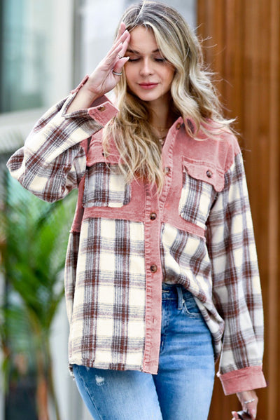 Cord-Hemdjacke mit Karomuster | Weicher Komfort | Lässiger Stil