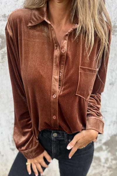Samtbluse | Klassischer Schnitt & Luxuriöse Optik | Eleganz & Komfort