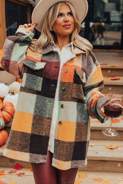 Kariertes Flanellhemdjacke | Kuschelige Textur | Herbstlicher Stil