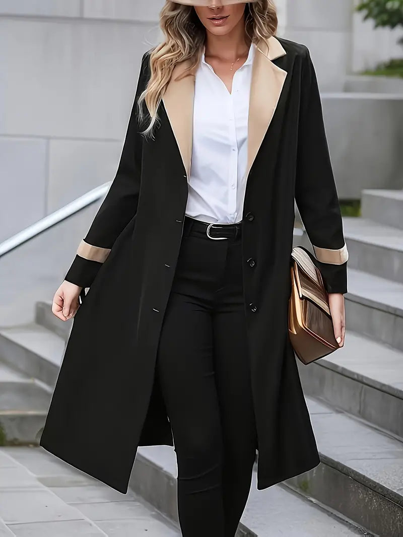 Avelena | Eleganter Essentials Mittel Langer Trenchcoat