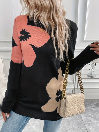 Avelena | Blühende Eleganz Florale Tunika Pullover Vielseitig