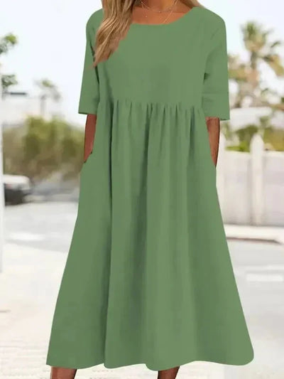 Chiora – Hochwertiges Baumwoll-Leinen-Kleid