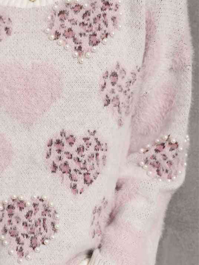 Avelena | Flauschiger Pullover mit Herzmustern