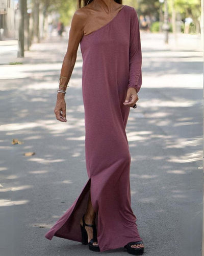 Avelena | Seite zu Seite Ein-Schulter Statement Maxi Kleid