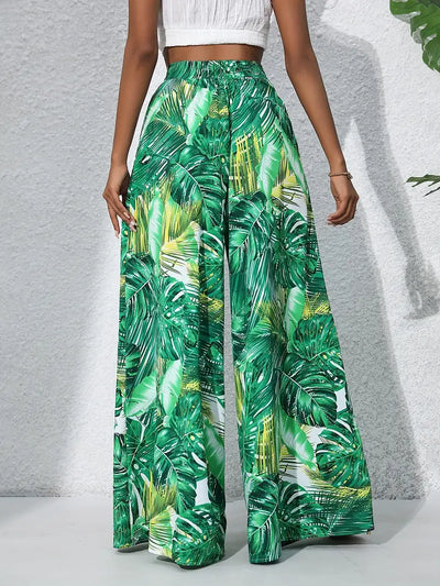 Mariah – Hochwertige Hose mit weitem Bein und tropischem Print