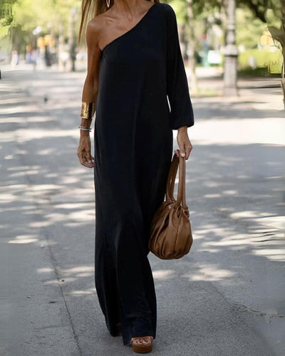 Avelena | Seite zu Seite Ein-Schulter Statement Maxi Kleid