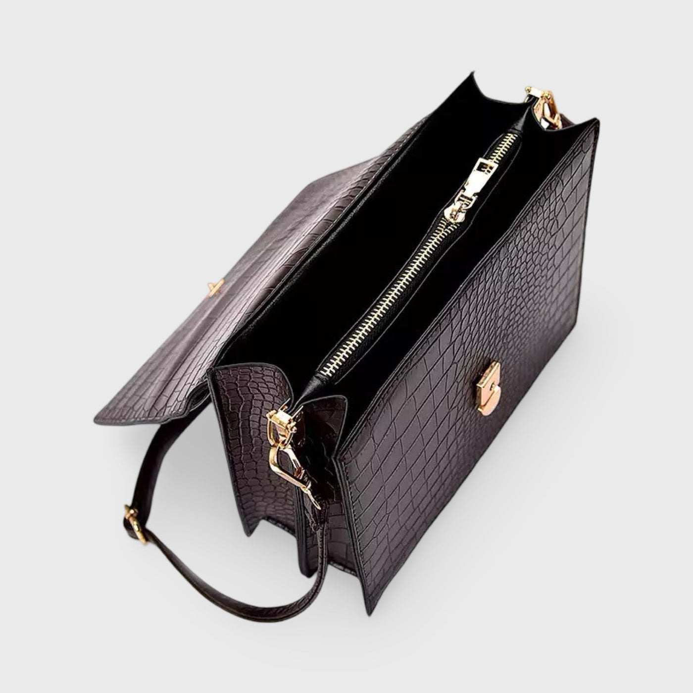 Crossbody Tasche Damen Croco Look – Vegan Leder & Elegant