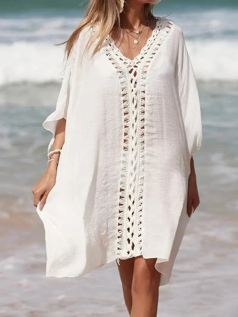 Thalivora – Boho-Chic-Strandkleid mit Häkelbesatz
