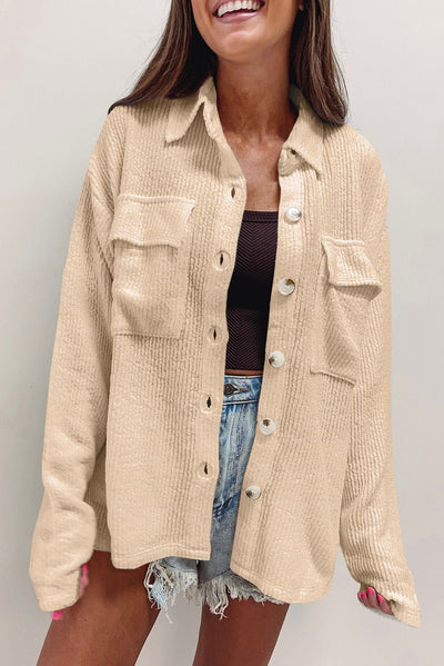 Cordhemdjacke mit Oversized-Passform | Strukturierte Oberfläche | Lässiger Stil