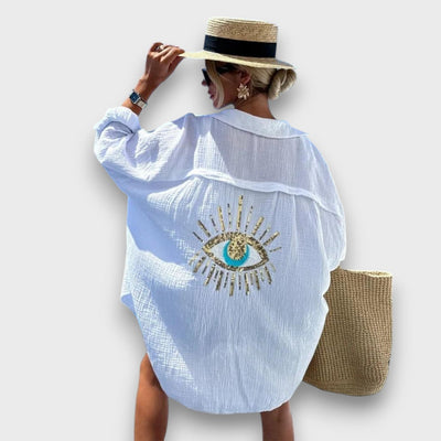 Elira – Oversize-Hemd mit Paillettenstickerei