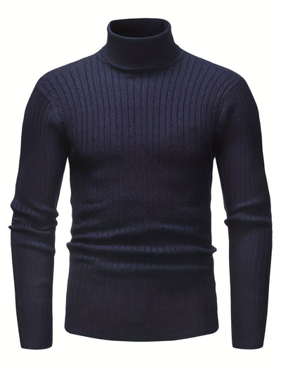 Herren-Rollkragenpullover | Zopfmuster & Winterwärme | Klassische Eleganz