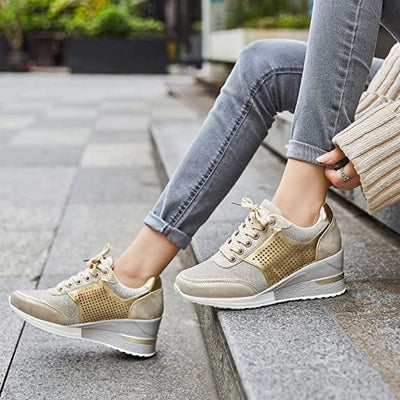 Amelia - Orthopädische Turnschuhe mit hohem Absatz und Keilabsatz