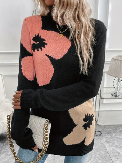 Avelena | Blühende Eleganz Florale Tunika Pullover Vielseitig
