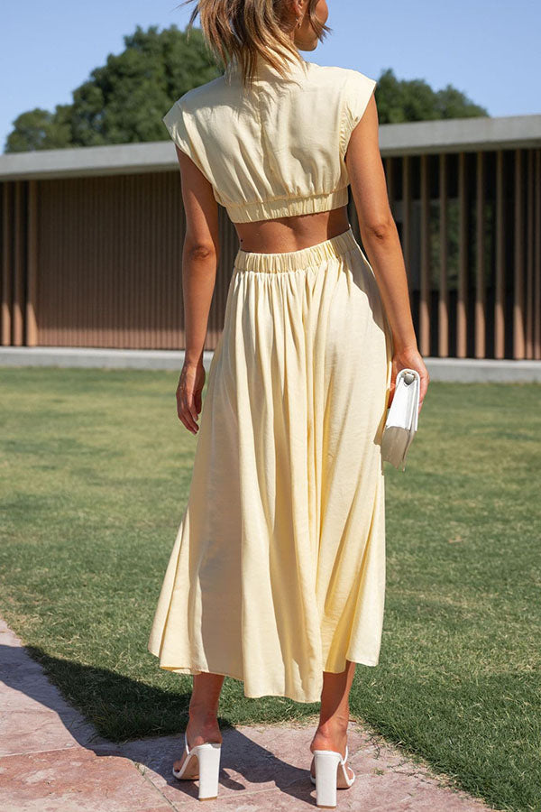 Quincy | Midi-Kleid mit Cut-Out und Taschen