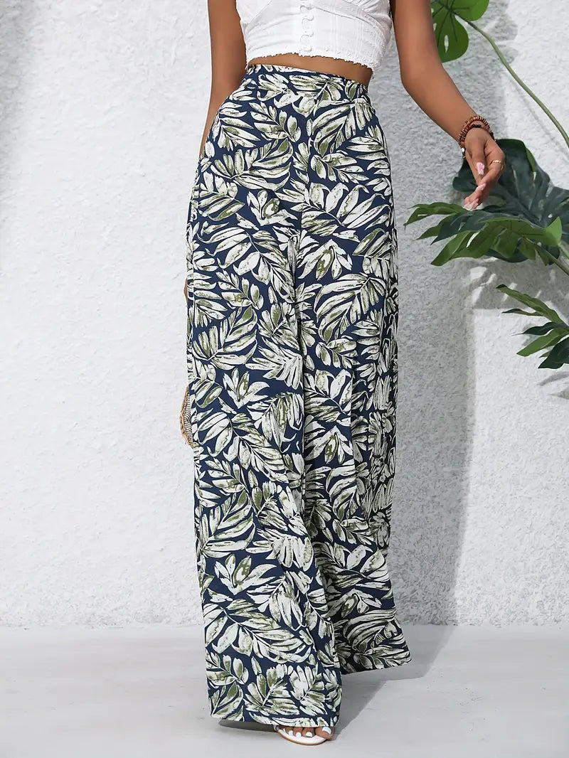 Mariah – Hochwertige Hose mit weitem Bein und tropischem Print