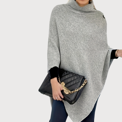Poncho mit Knopfdetails | Asymmetrischer Schnitt | Kuschelig & Stilvoll