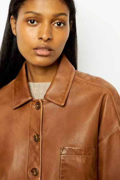 Oversized-Lederjacke | Klassischer Schnitt | Zeitlose Stil