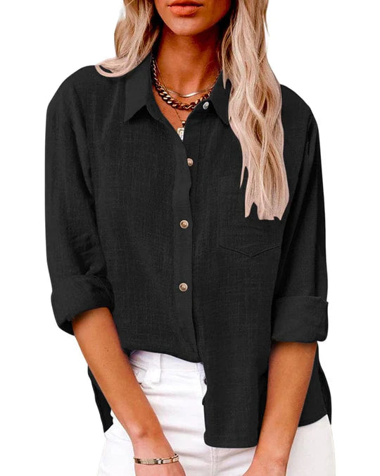 Emma | Langärmelige Taschenbluse