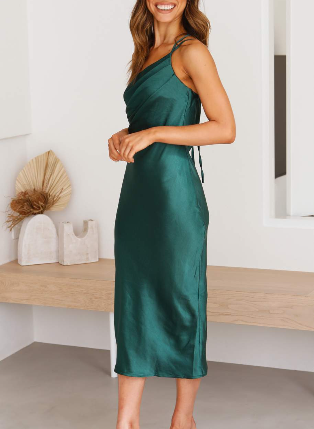 Avelena | Damenkleider Satin Midikleid