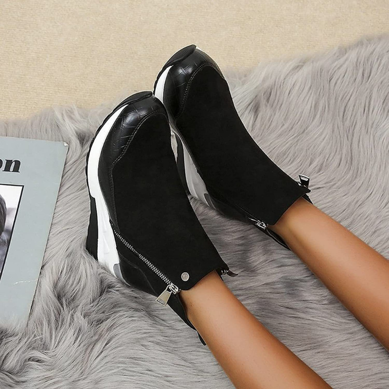 Stiefelette Damen Keilabsatz | Rutschfest Warm Gefüttert