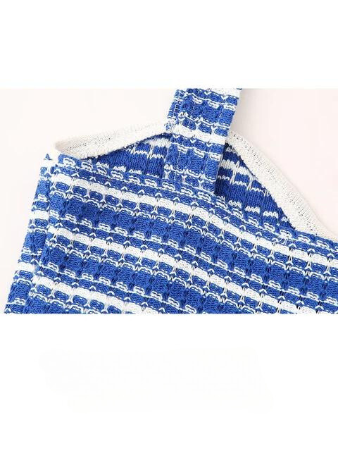 Avelena | Gestricktes Gestreiftes Top und Shorts