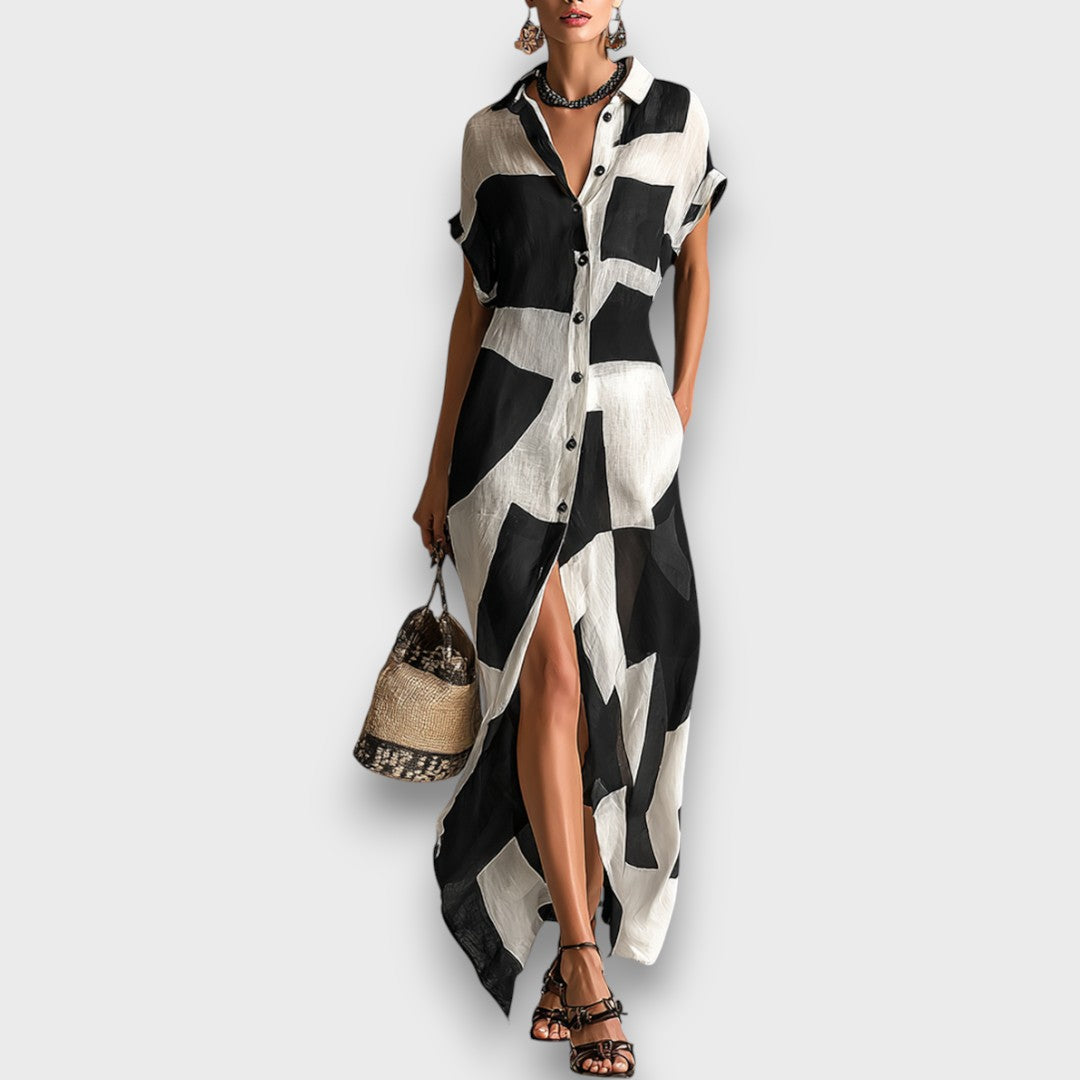 Elaria – Chiffon-Hemdkleid mit Print