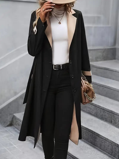 Avelena | Eleganter Essentials Mittel Langer Trenchcoat