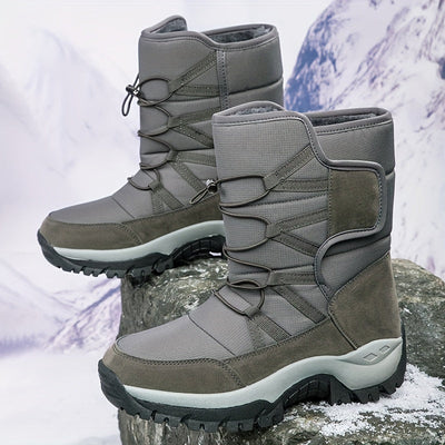 Winterschuhe Herren | High Cut Stiefel Mit Klettverschluss Und Kordelzug