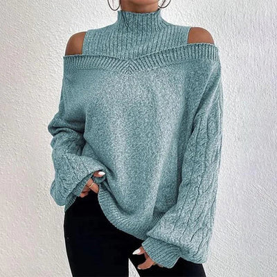 Léa blanchet - elegantes longsleeve mit überschnittenen schultern
