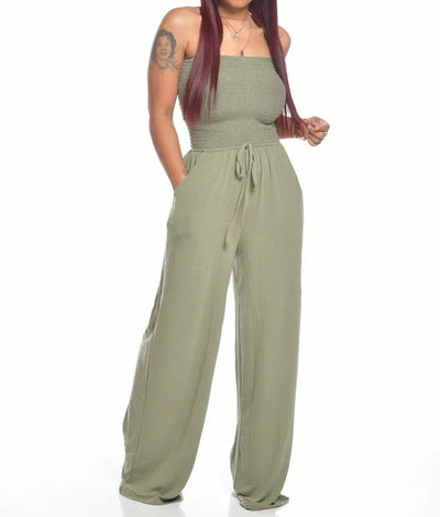 Theodora – Stylischer trägerloser Jumpsuit