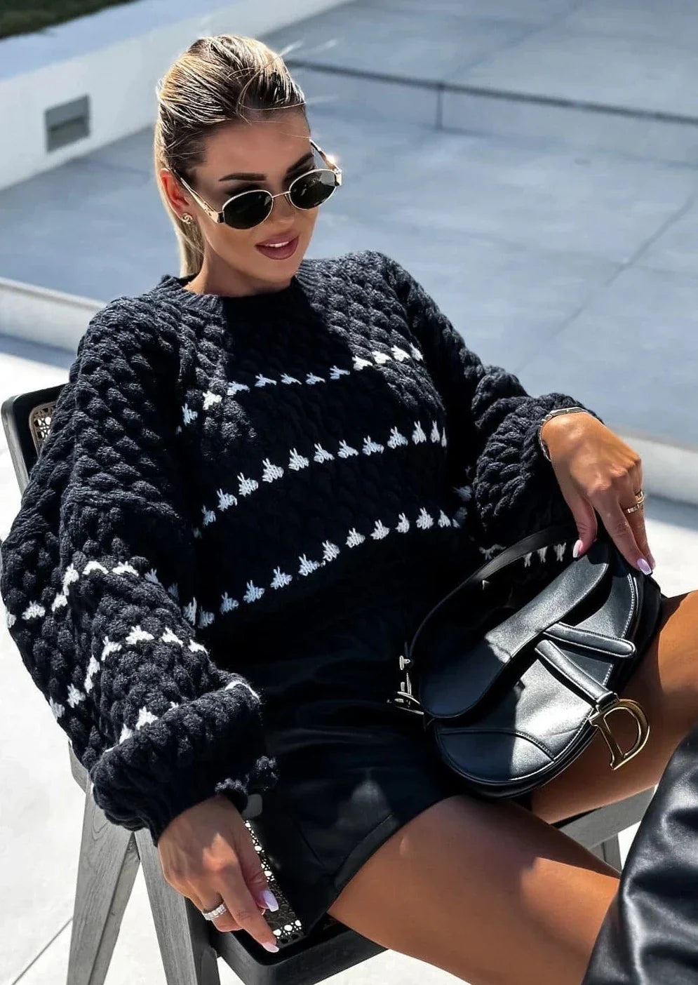 Grobstrickpullover | Strukturmuster & Oversized-Schnitt | Trendiger Komfort