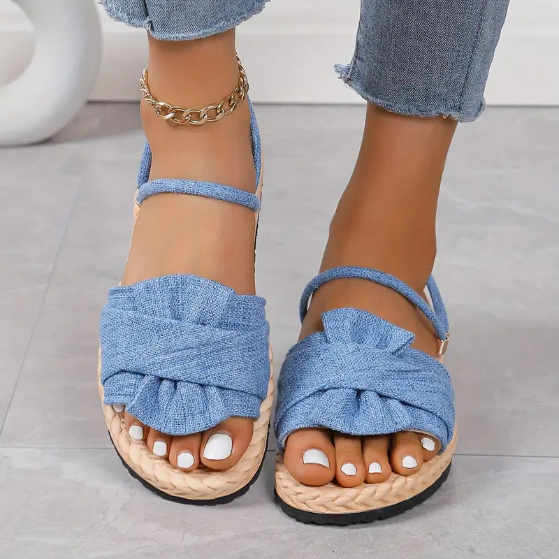 Dahlis – Sandalen mit Knöchelriemen und Schleife