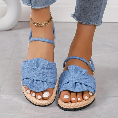 Dahlis – Sandalen mit Knöchelriemen und Schleife