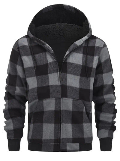 Avelena | Dicke Retro-Jacke mit Kapuze und Sherpa-Futter