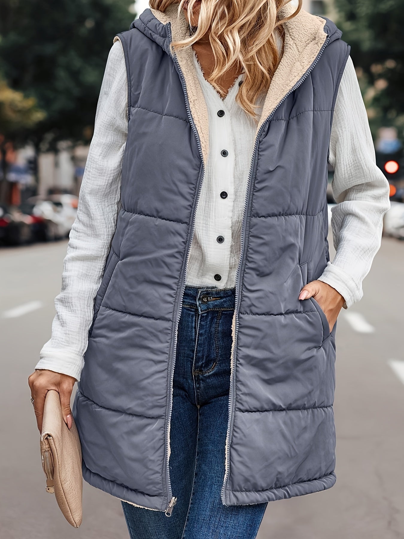 Avelena | Warme Kapuzenweste Jacke